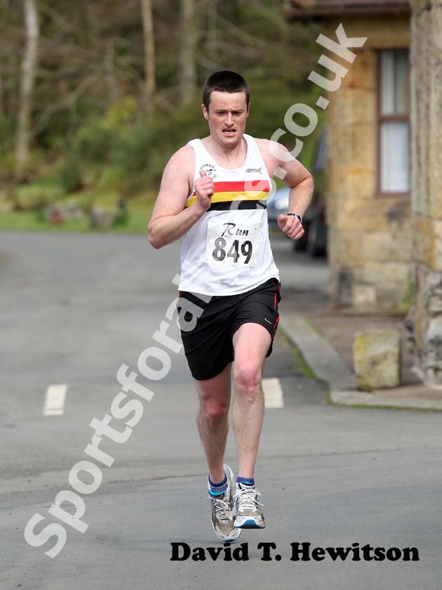 No 849 in the 2012 Run Northumberland 10k Road Race, Cragside, Rothbury, Northumberland.